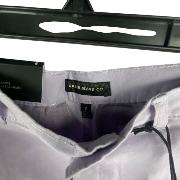 Silver Jeans Co. Womens Classic Fit Mid-Rise Shorts Sz 6 Light Gray Cotton Blend - Picture 4 of 7